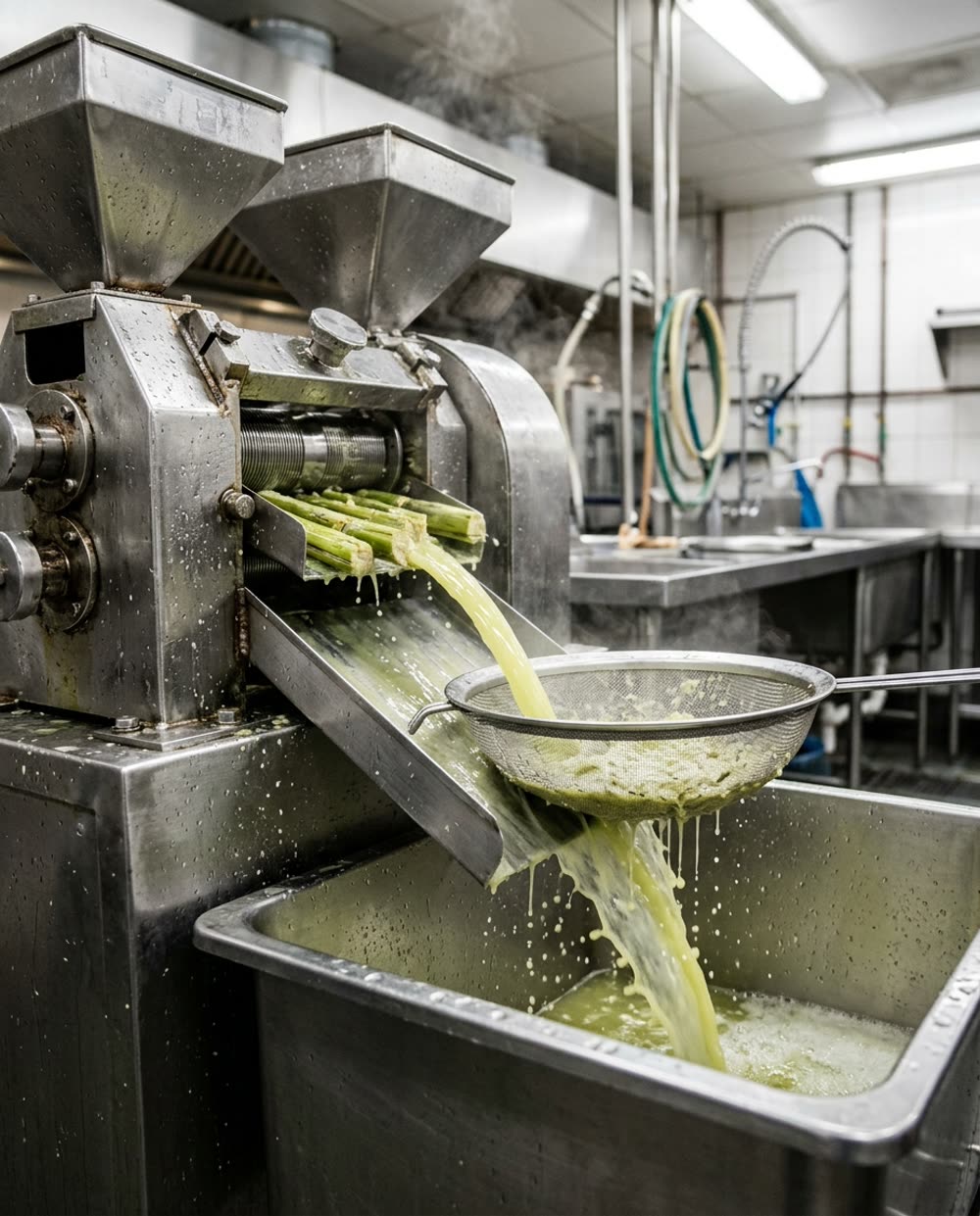 Extracción y filtrado del jugo de caña